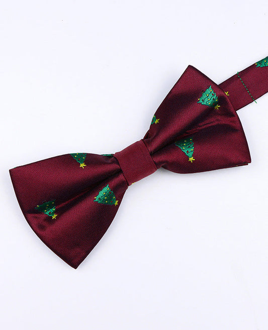 Noeud Papillon de Noël Rouge n°1 Homme en Polyester «Christmas»