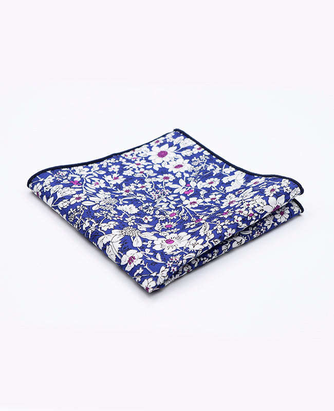 Pochette de Costume Liberty Bleu n°1 en Coton | Clovis - Unipap's