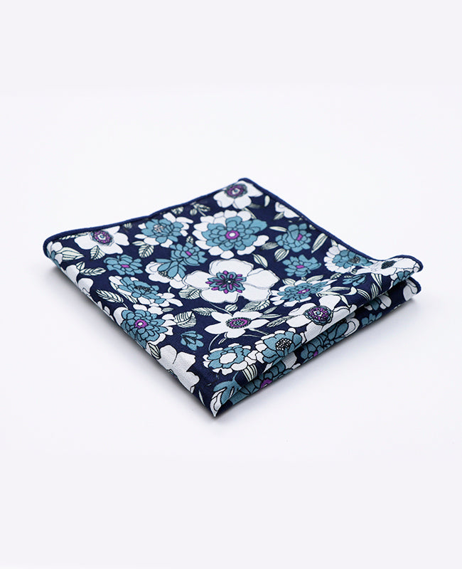 Pochette de Costume Liberty Bleu n°8 en Coton | Gaspard - Unipap's