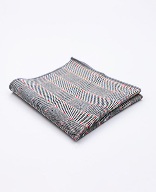 Pochette de Costume Tartan Gris n°2 en Coton | Marcel - Unipap's