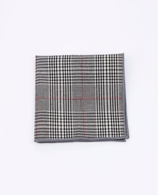 Pochette de Costume Tartan Gris n°2 en Coton | Marcel - Unipap's