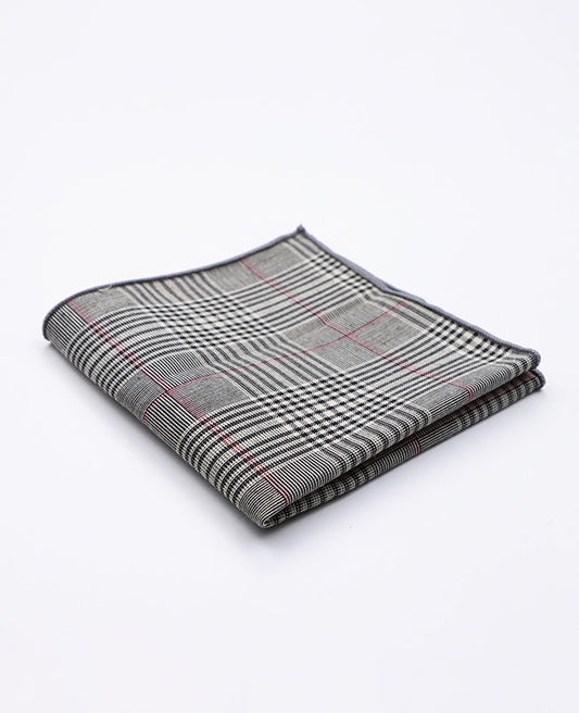 Pochette de Costume Tartan Gris n°3 en Coton | Marcel - Unipap's