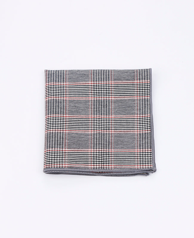 Pochette de Costume Tartan Gris n°3 en Coton | Marcel - Unipap's