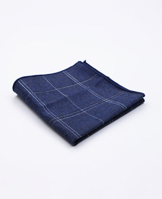 Pochette de Costume Tartan Bleu en Coton | Marcel - Unipap's