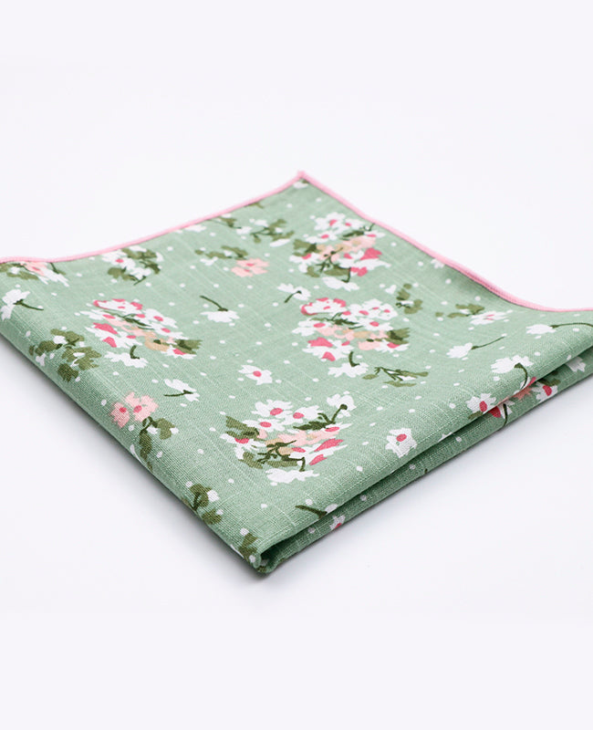 Pochette de Costume Liberty Vert n°3 en Coton | Gaspard - Unipap's